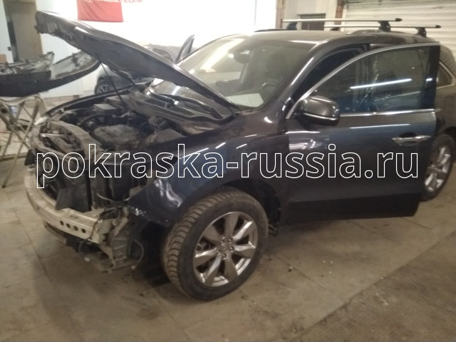 Покраска дверей, крыла и бампера автомобиля Acura MDX В нашем центре по покраске автомобилей в Москве была осуществлена покраска дверей, крыла и бампера автомобиля Acura MDX 2